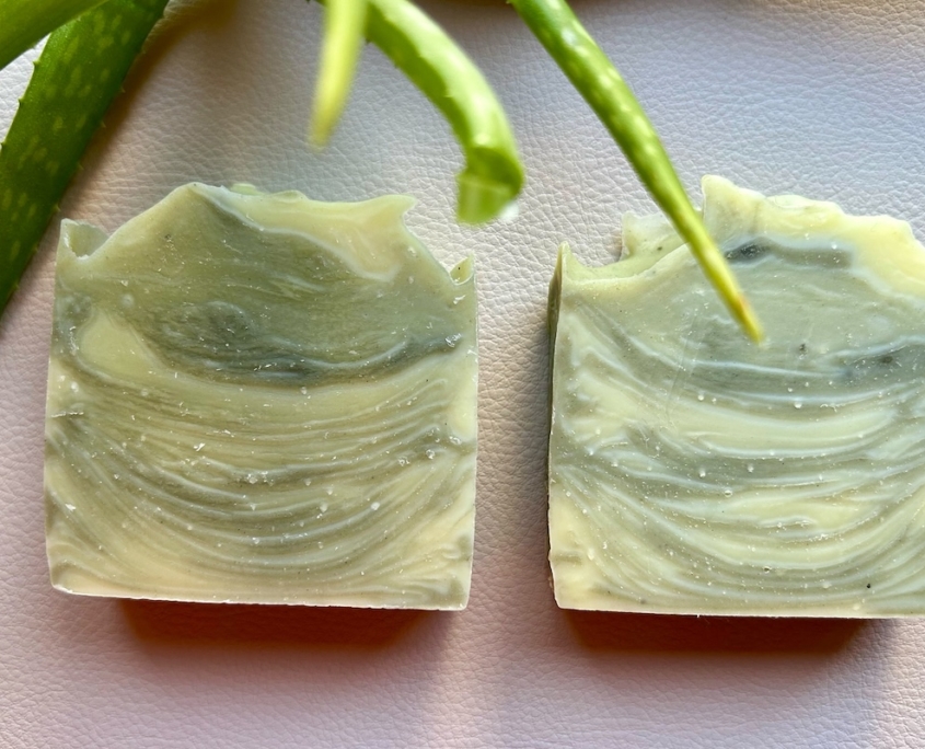 Aloe-Avocado-Seife Naturseifen: ALOE-AVOCADO-SEIFE - Schöner-Start-in-den-Tag Seife - Erfrischt mit Aloe Vera, Avocadoöl und grüner Tonerde - Für Hände und Körper